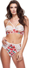 Baci - White Floral & Lace Bra Set M/L
