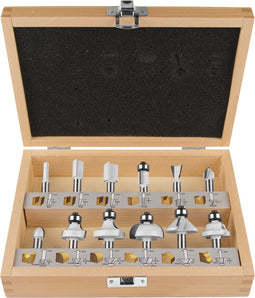 Makita D-53556 - 12-delige frezenset 8mm - Houten kist (1 set)