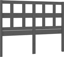 vidaXL - Hoofdbord - 155,5x4x100 - cm - massief - grenenhout - grijs