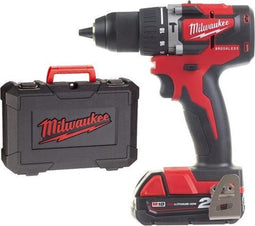 Milwaukee M18 CBLPD-202C 18V Li-Ion accu klopboor-/schroefmachine set (2x 2.0Ah accu) in koffer - koolborstelloos