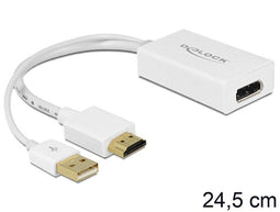 Delock 62496 - HDMI naar DisplayPort actieve adapter - 4K 30Hz - Wit