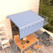vidaXL - Luifel - automatisch - uittrekbaar - rolgordijn - 3,5x2,5 - m - blauw - wit