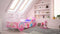 Koetsbed - Peuterbed - roze koets thema - 160x80cm - met matras