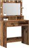 vidaXL - Make-uptafel - met - LED-verlichting - - - Rustiek - Hout - - - 79x41x135 - cm