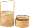 J-Line opbergmandje 3 vakken - bamboe - naturel