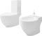vidaXL Staand toilet en bidet set (wit)