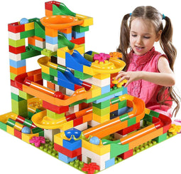 Knikkerbaan 176 delig - Bouwblokken Voordeelverpakking - Compatibel met Duplo & Hubelino