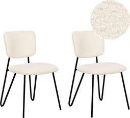 Set van 2 eetkamerstoelen NELKO Bouclé Gebroken wit