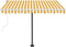 vidaXL - Luifel - vrijstaand - handmatig - uittrekbaar - 350x250 - cm - geel - en - wit