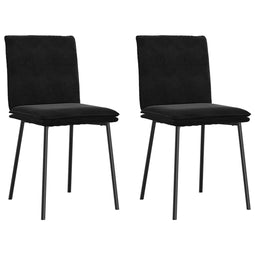 vidaXL - Eetkamerstoelen - 2 - st - fluweel - zwart