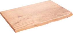 vidaXL - Tafelblad - 60x40x2 - cm - behandeld - massief - eikenhout - lichtbruin
