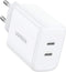 Ugreen 40W - USB C Oplader - 18W Power Delivery - Wit