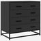 vidaXL - Ladekast - 70x41x70 - cm - bewerkt - hout - zwart