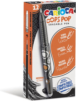 Carioca gelroller Oops Pop, medium, uitwisbaar, doos van 12 stuks, zwart