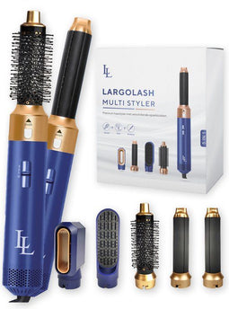 Largolash 5-in-1 Fohnborstel - Airstyler - Föhnen Krullen Stijlen Volume - Navy Blue