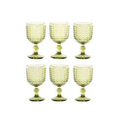 Set van bekers Home ESPRIT Groen Kristal 260 ml (6 Stuks)