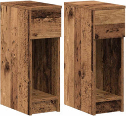vidaXL - Nachtkastjes - 2 - st - met - lade - 20x36x60 - cm - oud - houtkleurig