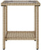 vidaXL - Tuinbank - met - tafel - en - kussens - L-vormig - beige - poly - rattan