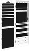 vidaXL - Sieradenkast - met - spiegel - wandgemonteerd - 37,5x10x106 - cm - wit