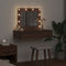 vidaXL - Make-Up - Tafel - met - LED - Verlichting - en - Wandplank - - - Bruin - Eiken