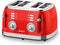 SOGO Retro Broodrooster - Toaster - Ontdooifunctie - 6 Warmteniveaus - 4 Sneden - 1550W - Rood