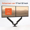 Skoov Dual Monitorarm - Gasveer - 13-32 Inch - 2 schermen - Kabelbeheer