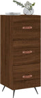 vidaXL - Dressoir - 34,5x34x90 - cm - bewerkt - hout - bruin - eikenkleur