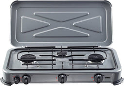 Gimeg Kooktoestel 3-Pits - 2x 2,2 kW branders en 1x 0,9 kW brander - Grijs