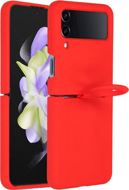 Accezz Hoesje Geschikt voor Samsung Galaxy Z Flip 4 Hoesje Siliconen - Accezz Liquid Silicone Backcover - Rood