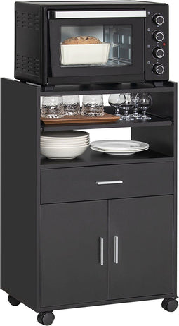 SoBuy FSB09-SCH - Buffetkast - Multifunctioneel met wielen - Zwart