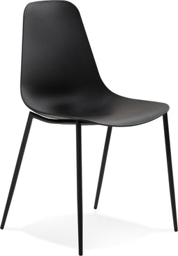 Alterego Feliz - Designer Stoel - Zwarte Binnen- & Buitenstoel - 52.5x48x88cm