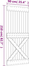 vidaXL - Schuifdeur - met - beslag - 90x210 - cm - massief - grenenhout