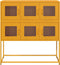 vidaXL - Dressoir - 100,5x39x107 - cm - koudgewalst - staal - mosterdgeel