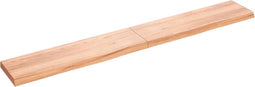 vidaXL - Wandschap - 220x30x(2-6)cm - behandeld - massief - eikenhout - lichtbruin