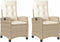 vidaXL - Tuinstoelen - 2 - st - verstelbaar - met - kussens - poly - rattan - beige