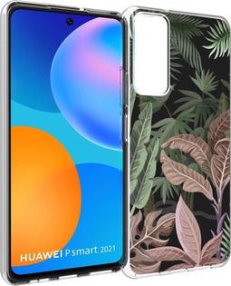 iMoshion Hoesje Geschikt voor Huawei P Smart (2021) Hoesje Siliconen - iMoshion Design hoesje - Groen / Roze / Dark Jungle