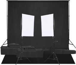 vidaXL - Fotostudioset - met - verlichtingsset - en - achtergrond