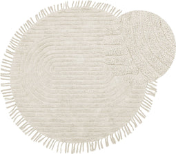 HALFETI - Vloerkleed - Lichtbeige - 140 x 140 cm - Katoen