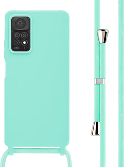 iMoshion Hoesje Geschikt voor Xiaomi Redmi Note 11 Pro Hoesje Met Koord - iMoshion Siliconen hoesje met koord - Mintgroen