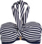 Sapph Roadtripper - Padded Bandeau Dames Bikinitopje - Navyblauw-witgestreept - Maat 70G