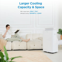 Midea Silent Cool 26 Pro WF - Mobiele Klimairco 9000 BTU 2,6kW - Kühlen Ventilieren Entfeuchten - (33 m³)