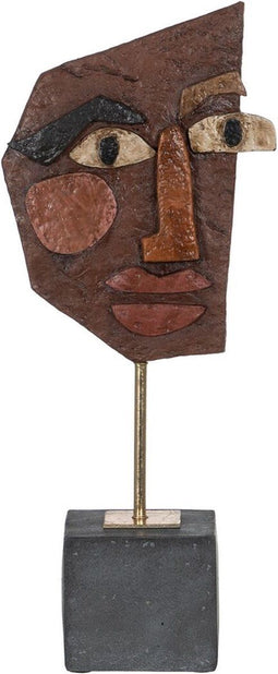 Beeld Masker Bruin Zwart 17,8 x 10 x 43,7 cm