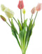 Tulpen boeket - roze / creme - 47cm - gemengd boeket - tulp - voorjaar - tulpenboeket - voorjaar decoratie - kunst tulpen - nep tulpen