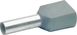 Klauke 87412 Dubbele adereindhulzen 4 mm² Deels geïsoleerd Grijs 100 stuk(s)