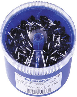 Klauke GR4728DO Assortiment adereindhulzen 1.5 mm² Deels geïsoleerd Zwart 1000 onderdelen