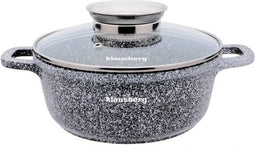 Klausberg 7519 - Kookpan met deksel - marmer grijs - 16 cm - 1.3 liter