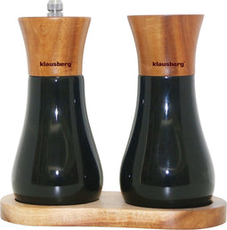 Klausberg 7594 - Peper en zout molen - zwart - 13 cm hoog