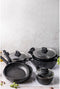 Klausberg 7675 - 12 delige pannenset - Kookpannen - 16-20-24-24-28-28 cm - zwart - met deksel