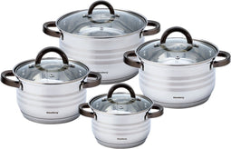 Klausberg 7701 - 8 delige pannenset - kookpannen - 16-18-20-24 cm - met deksel Grafit