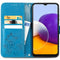 Klavertje Bloemen Bookcase voor de Samsung Galaxy A22 (5G) - Turquoise
